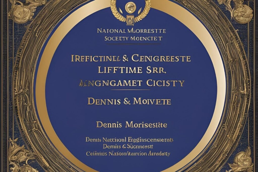 Dennis Morrisette Sr. Cranston Ri Prestigious Lifetime Achievement Award from the National Engineering Society