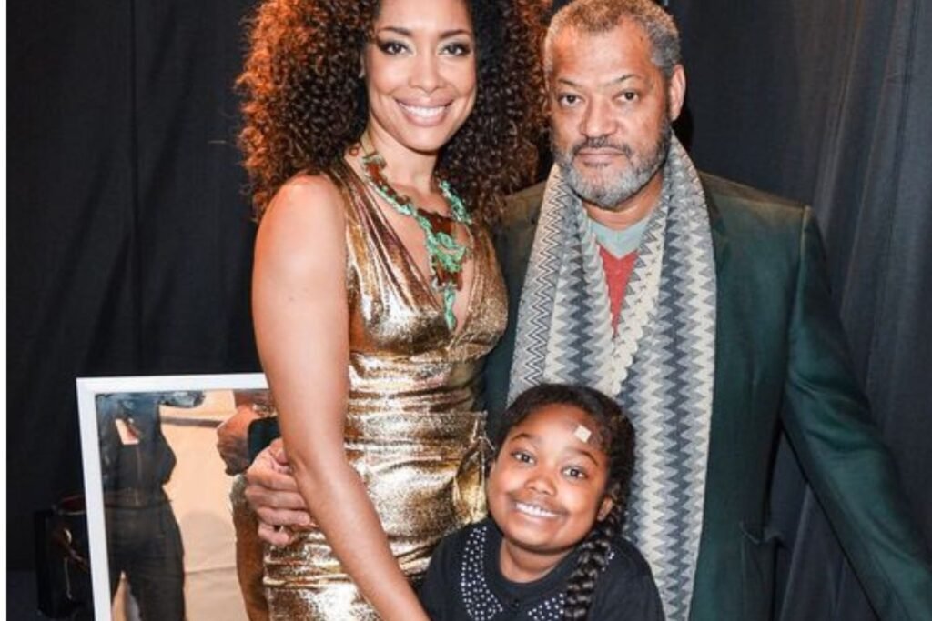 Gina Torres, Laurence Fishburne & daughter, Delilah Spring 2015 George Pimentel