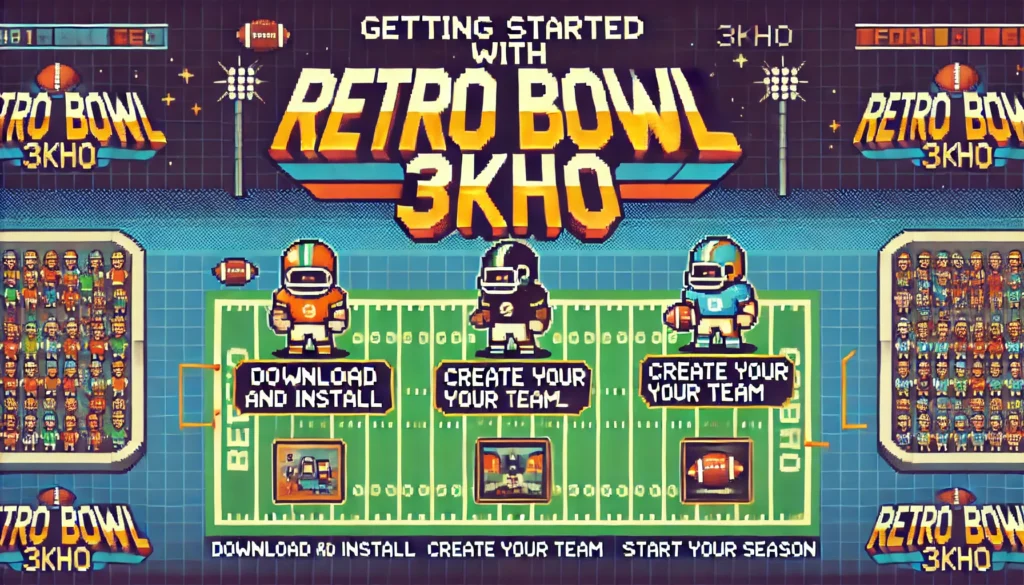 Retro Bowl 3kh0 started image showing retro bowl panel