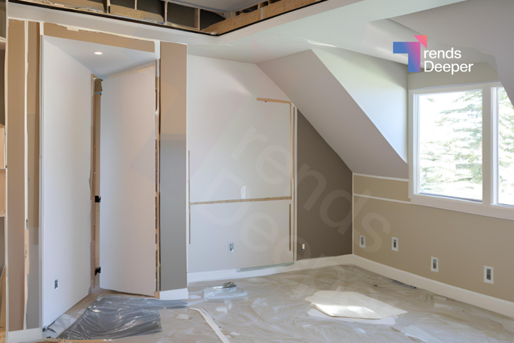 Double layers of drywall, mass-loaded vinyl, and acoustic caulking are often used in conjunction with furring to enhance the overall effect.