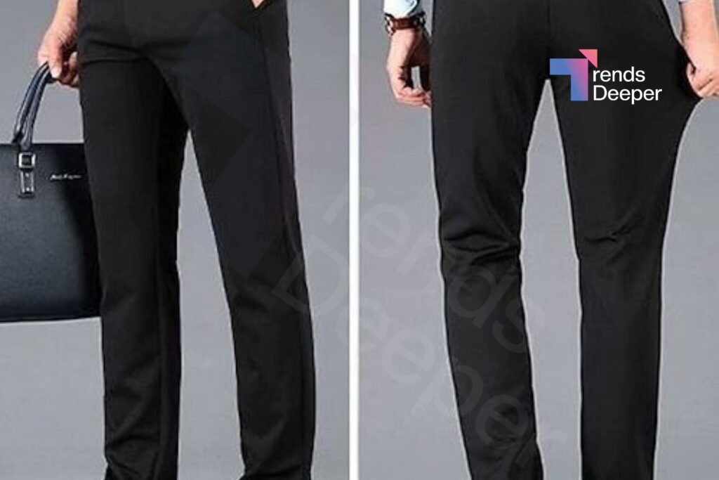 High-Waisted, Tailored Trousers in Black or Charcoal for business executive trip