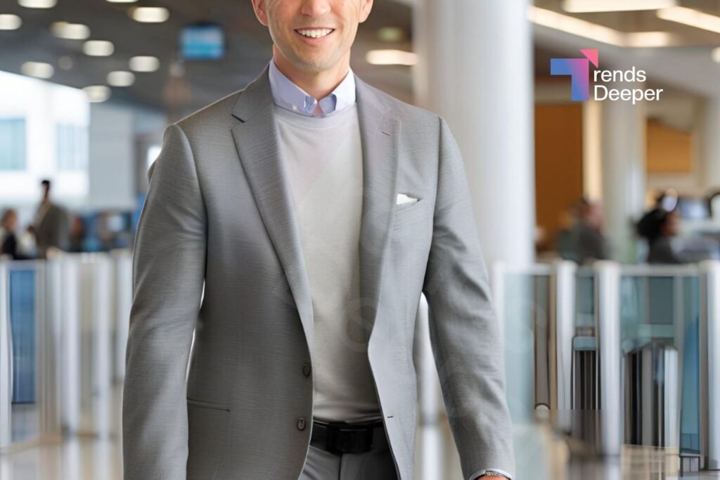 Structured Grey Blazer for Executive business trip